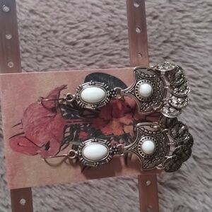 Deep gold wire earrings 3" drop